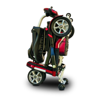 Folded Red Transport Plus Foldable Mobility Scooter