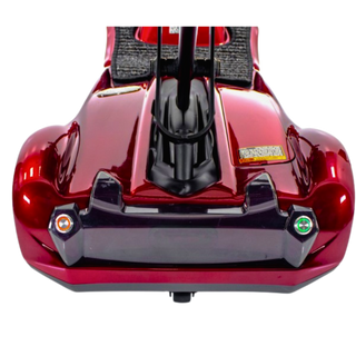 Front View of a Red Transport AF Plus Auto Folding Mobility Scooter Base