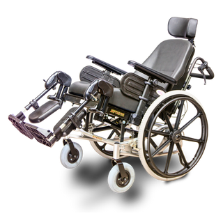 Heartway Spring Lightweight Manual Wheelchair Angled View with Lifted Footrests