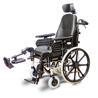 Heartway Spring Lightweight Manual Wheelchair Angled View with Open Footrests