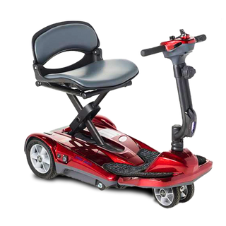 Red Transport AF Plus Auto Folding Mobility Scooter Side View