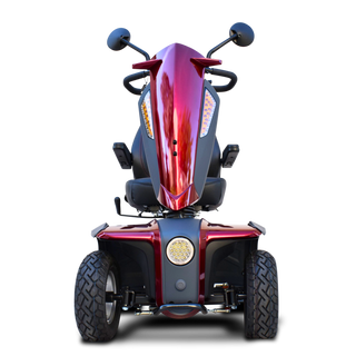 Red VitaXpress 4 Wheel All Terrain Mobility Scooter Front View