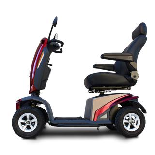 Red VitaXpress 4 Wheel All Terrain Mobility Scooter Side View